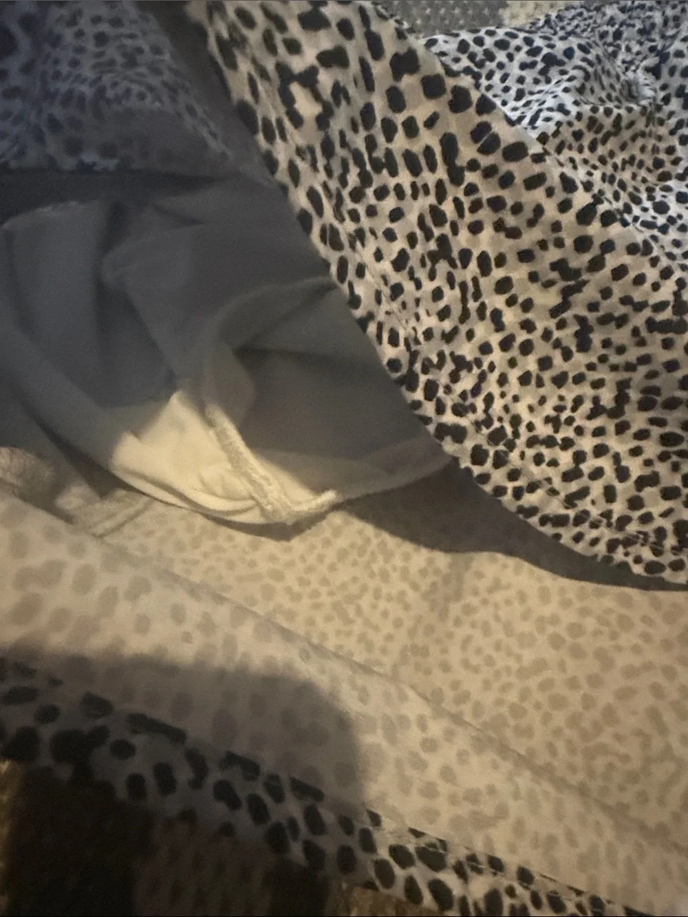 Black & Cream Abstract Spot Print Fabric Top